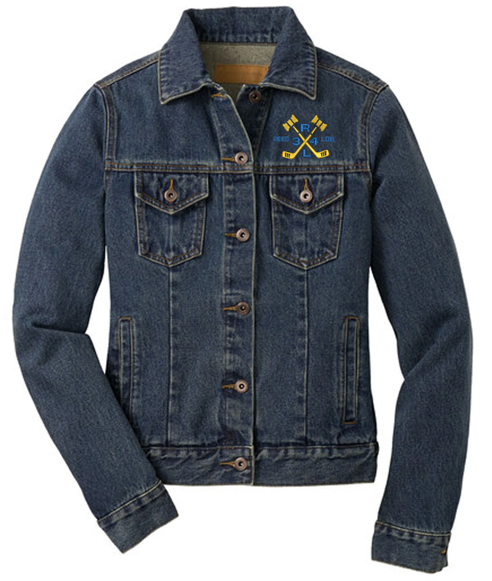 Reed Low Events Women's Embroidered Classic Denim Jacket